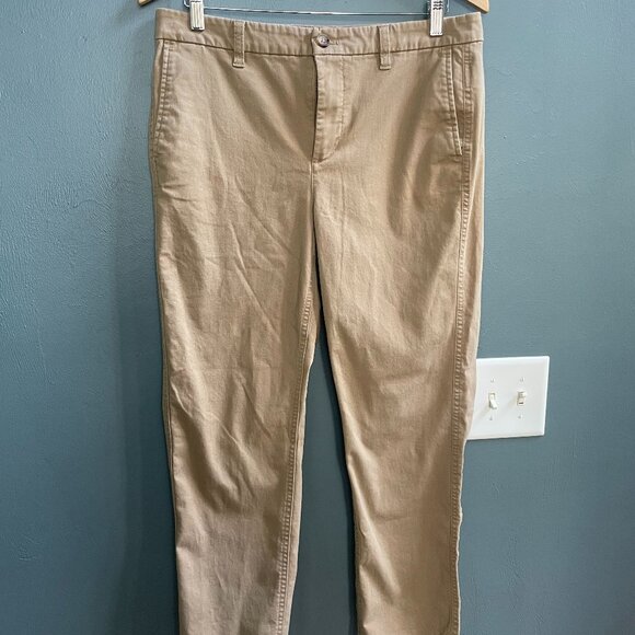 J. Crew Factory High-Rise Girlfriend Chino 8 Tan EUC - Picture 1 of 9